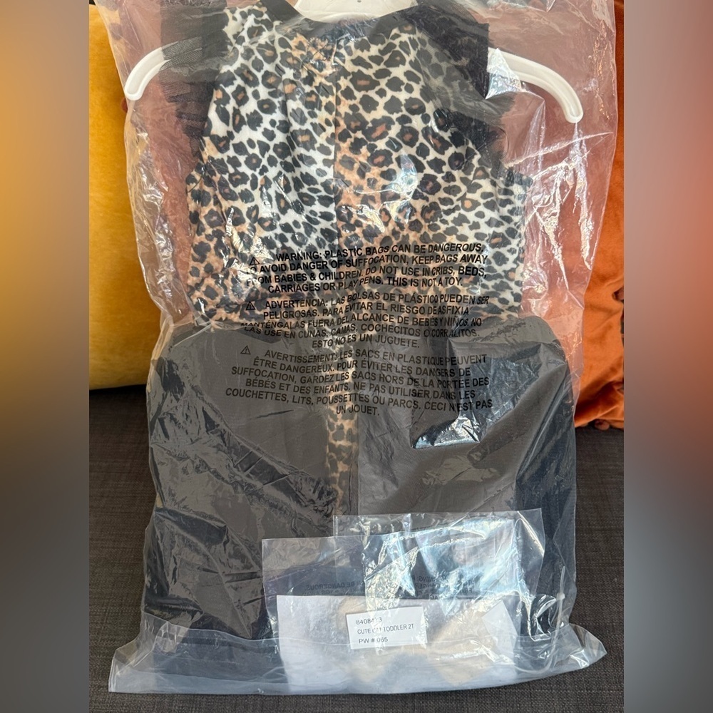 NWT Cute cat Halloween costume leopard dress tutu skirt bottom, bow & tail 2 T - Picture 4 of 5